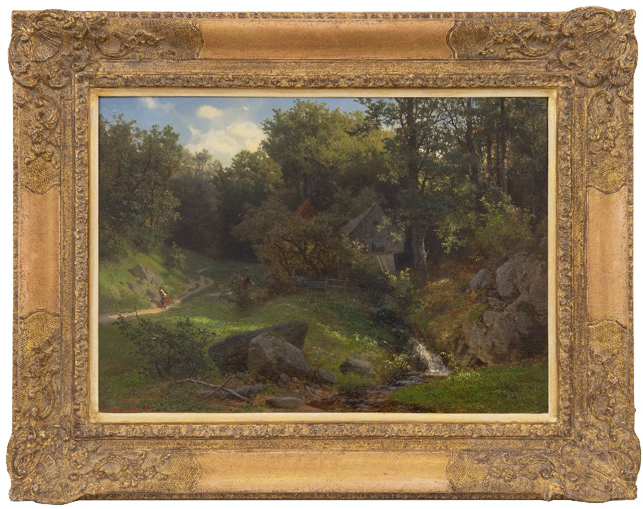 Leonhardi E.A.E. | Emil August 'Eduard' Leonhardi, Idyllisch bosgezicht, olieverf op doek 34,5 x 48,5 cm, gesigneerd linksonder en gedateerd 1860 Leonhardi E.A.E. | Emil August 'Eduard' Leonhardi, Idyllisch bosgezicht, olieverf op doek 34,5 x 48,5 cm, gesigneerd linksonder en gedateerd 1860