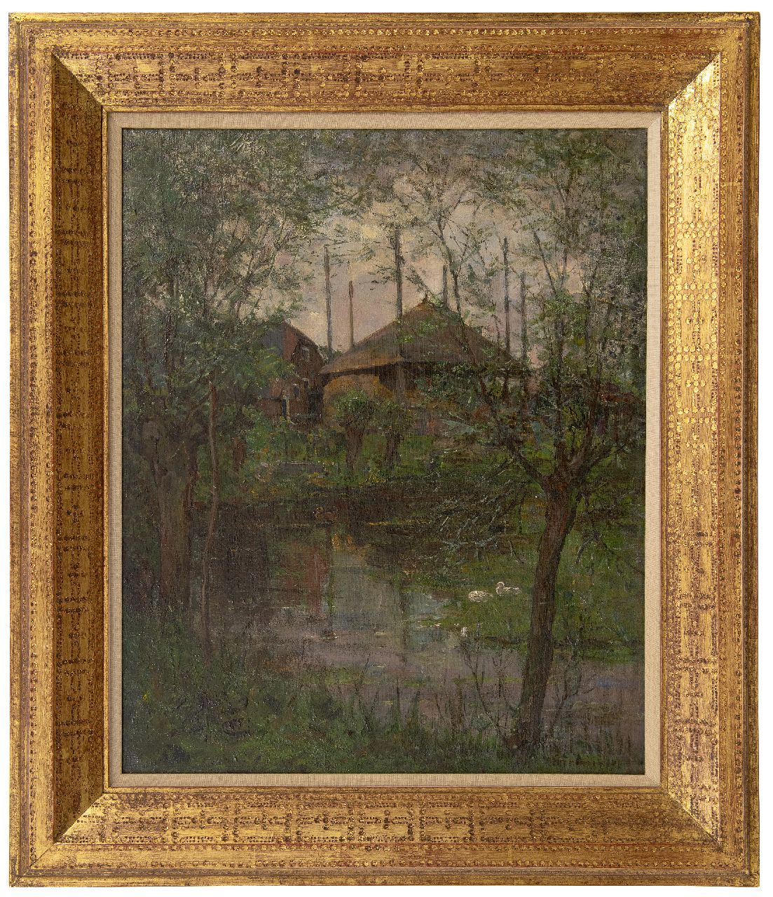 Mondriaan P.C. | Pieter Cornelis 'Piet' Mondriaan, Hooimijt met wilgenbomen, olieverf op doek 63,3 x 51,9 cm, gesigneerd rechtsonder en te dateren ca. 1897-1898 Mondriaan P.C. | Pieter Cornelis 'Piet' Mondriaan, Hooimijt met wilgenbomen, olieverf op doek 63,3 x 51,9 cm, gesigneerd rechtsonder en te dateren ca. 1897-1898