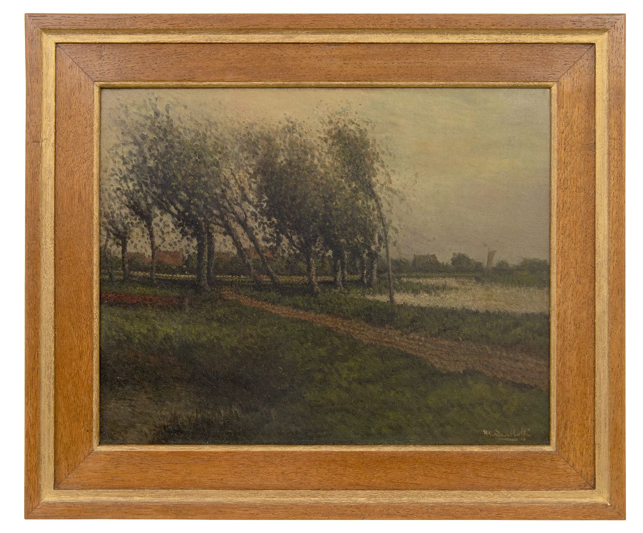 Daalhoff H.A. van | Hermanus Antonius 'Henri' van Daalhoff | Schilderijen te koop aangeboden | Pad langs de rivier, olieverf op paneel 32,0 x 40,4 cm, gesigneerd rechtsonder Daalhoff H.A. van | Hermanus Antonius 'Henri' van Daalhoff | Schilderijen te koop aangeboden | Pad langs de rivier, olieverf op paneel 32,0 x 40,4 cm, gesigneerd rechtsonder