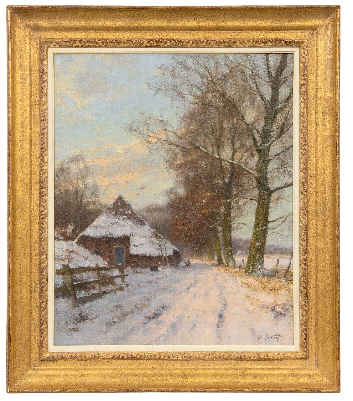 Holtrup J.  | Jan Holtrup, Winter in de Achterhoek, olieverf op doek 60,3 x 50,3 cm, gesigneerd rechtsonder en op spieraam en te dateren ca. 1973