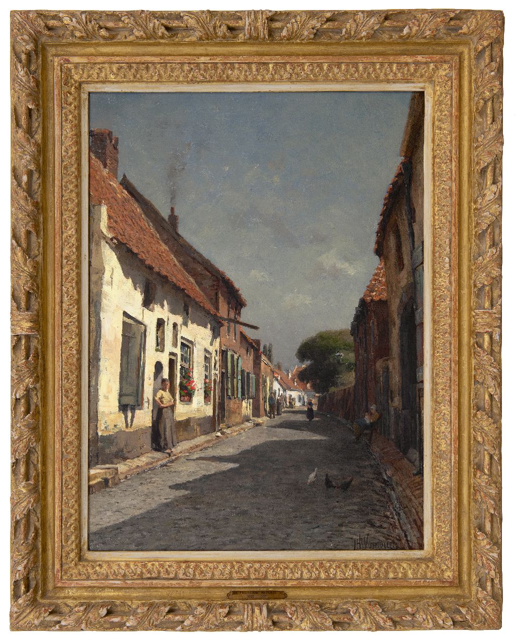 Wijsmuller J.H. | Jan Hillebrand Wijsmuller | Schilderijen te koop aangeboden | De Korte Kerkstraat (voorheen Zaksteeg) in Hattem op een zonnige dag, olieverf op doek 50,2 x 37,3 cm, gesigneerd rechtsonder Wijsmuller J.H. | Jan Hillebrand Wijsmuller | Schilderijen te koop aangeboden | De Korte Kerkstraat (voorheen Zaksteeg) in Hattem op een zonnige dag, olieverf op doek 50,2 x 37,3 cm, gesigneerd rechtsonder