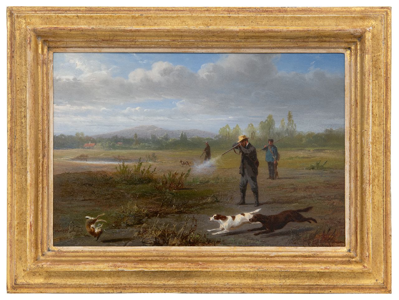 Cunaeus C. | Conradijn Cunaeus, De hazenjacht, olieverf op paneel 21,9 x 32,3 cm, gesigneerd rechtsonder Cunaeus C. | Conradijn Cunaeus, De hazenjacht, olieverf op paneel 21,9 x 32,3 cm, gesigneerd rechtsonder