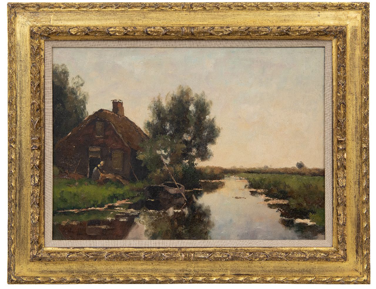 Bauffe V. | Victor Bauffe | Schilderijen te koop aangeboden | poldervaart, olieverf op doek 35,4 x 50,0 cm, gesigneerd linksonder Bauffe V. | Victor Bauffe | Schilderijen te koop aangeboden | poldervaart, olieverf op doek 35,4 x 50,0 cm, gesigneerd linksonder