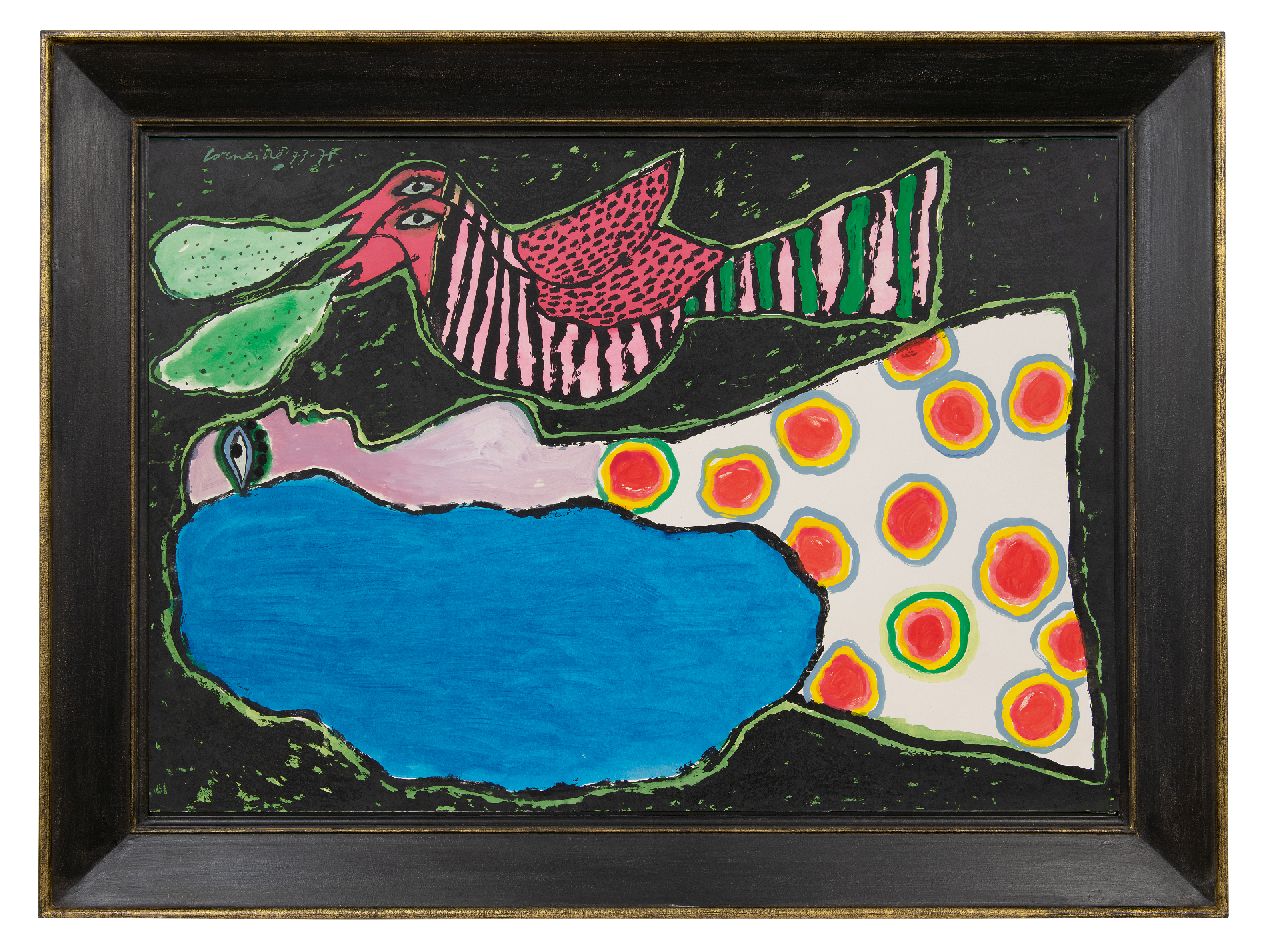 Corneille ('Corneille' Guillaume Beverloo) | Corneille ('Corneille' Guillaume Beverloo) | Aquarellen en tekeningen te koop aangeboden | Untitled (uit de serie Les aventures de Pinocchio), gouache over zeefdruk op papier 68,1 x 98,7 cm, gesigneerd linksboven en gedateerd '73-'75 Corneille ('Corneille' Guillaume Beverloo) | Corneille ('Corneille' Guillaume Beverloo) | Aquarellen en tekeningen te koop aangeboden | Untitled (uit de serie Les aventures de Pinocchio), gouache over zeefdruk op papier 68,1 x 98,7 cm, gesigneerd linksboven en gedateerd '73-'75