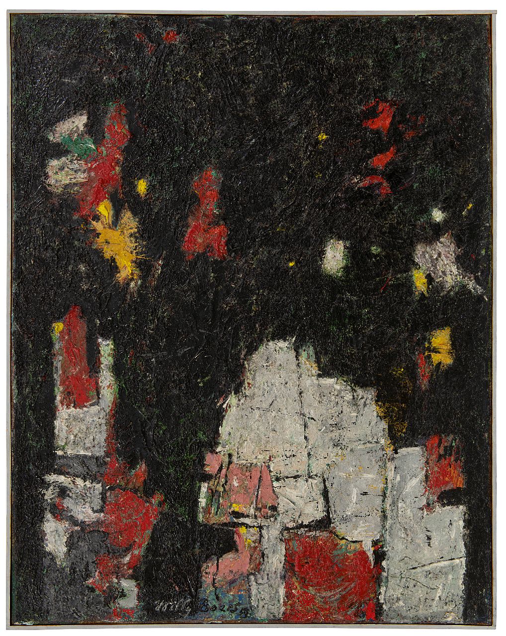Boers W.H.F. | 'Willy' Herman Friederich Boers, Verloren stad, olieverf op doek 75,2 x 59,0 cm, gesigneerd middenonder en gedateerd '59 Boers W.H.F. | 'Willy' Herman Friederich Boers, Verloren stad, olieverf op doek 75,2 x 59,0 cm, gesigneerd middenonder en gedateerd '59