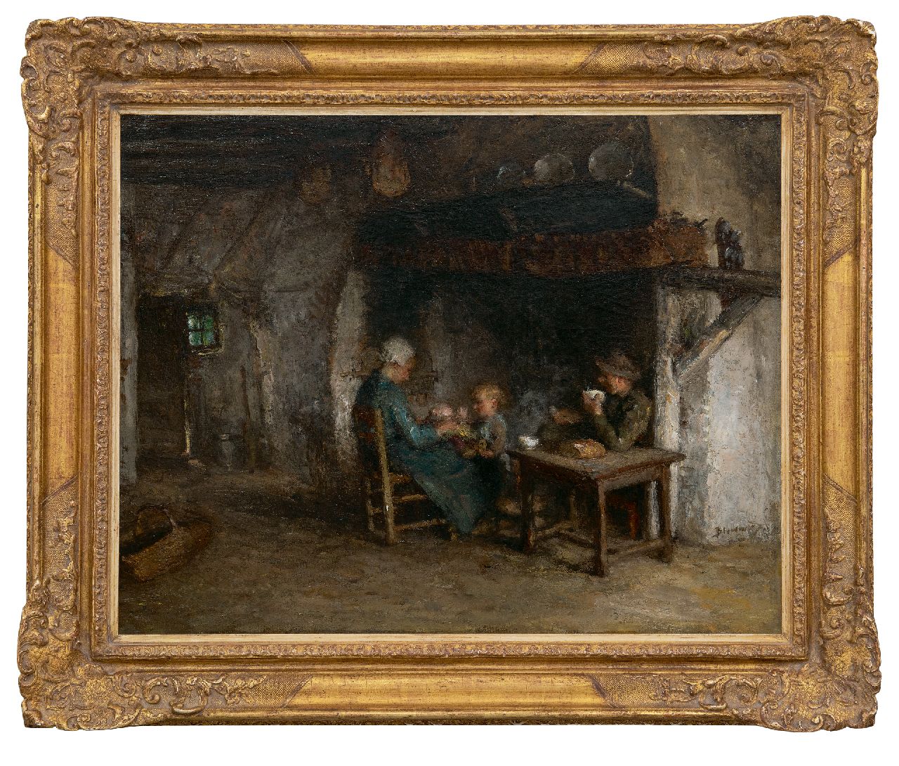 Blommers B.J. | Bernardus Johannes 'Bernard' Blommers | Schilderijen te koop aangeboden | Boerengezin, olieverf op doek 57,4 x 71,4 cm, gesigneerd rechtsonder Blommers B.J. | Bernardus Johannes 'Bernard' Blommers | Schilderijen te koop aangeboden | Boerengezin, olieverf op doek 57,4 x 71,4 cm, gesigneerd rechtsonder