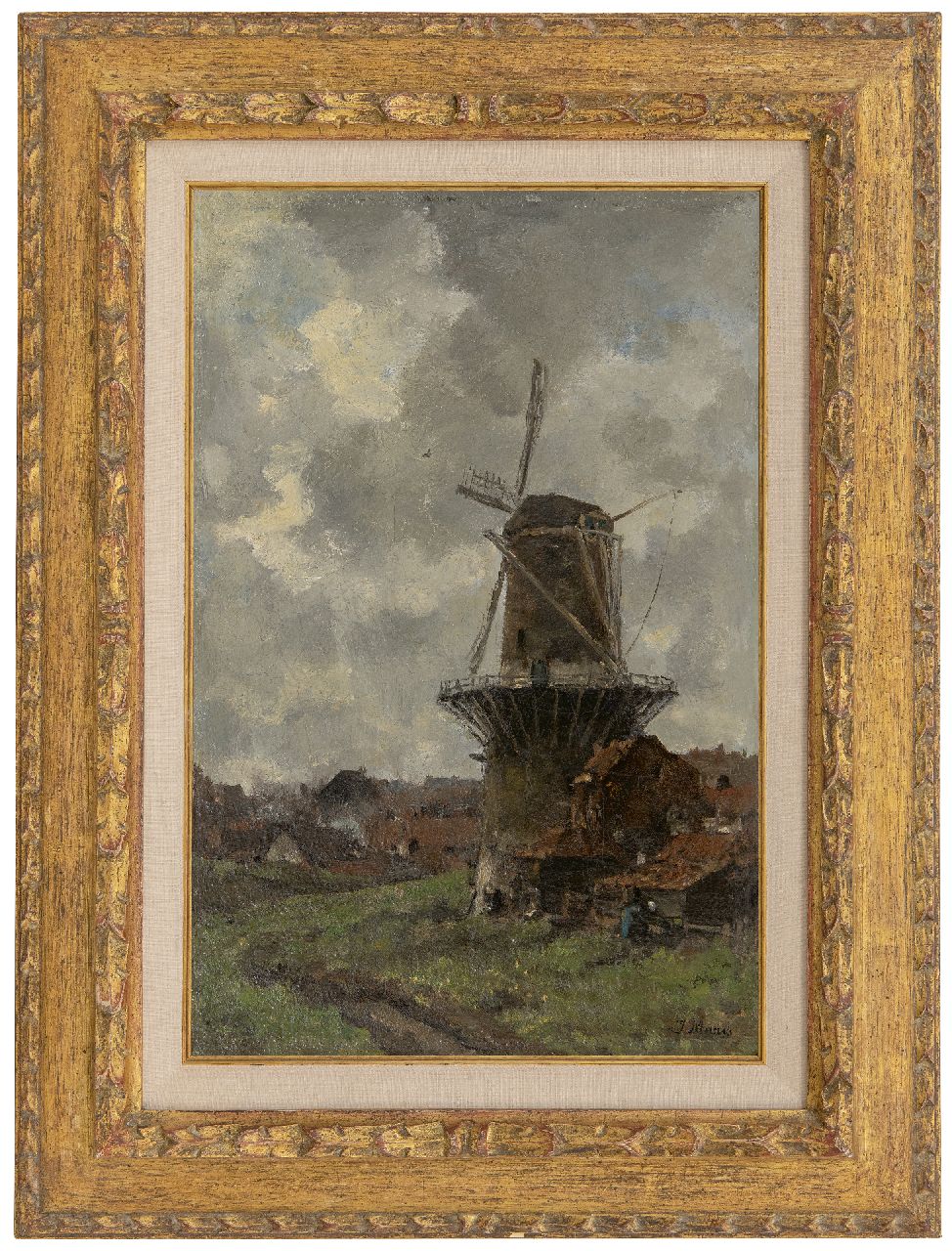 Maris J.H. | Jacobus Hendricus 'Jacob' Maris, De molen, olieverf op doek 45,6 x 30,4 cm, gesigneerd rechtsonder Maris J.H. | Jacobus Hendricus 'Jacob' Maris, De molen, olieverf op doek 45,6 x 30,4 cm, gesigneerd rechtsonder