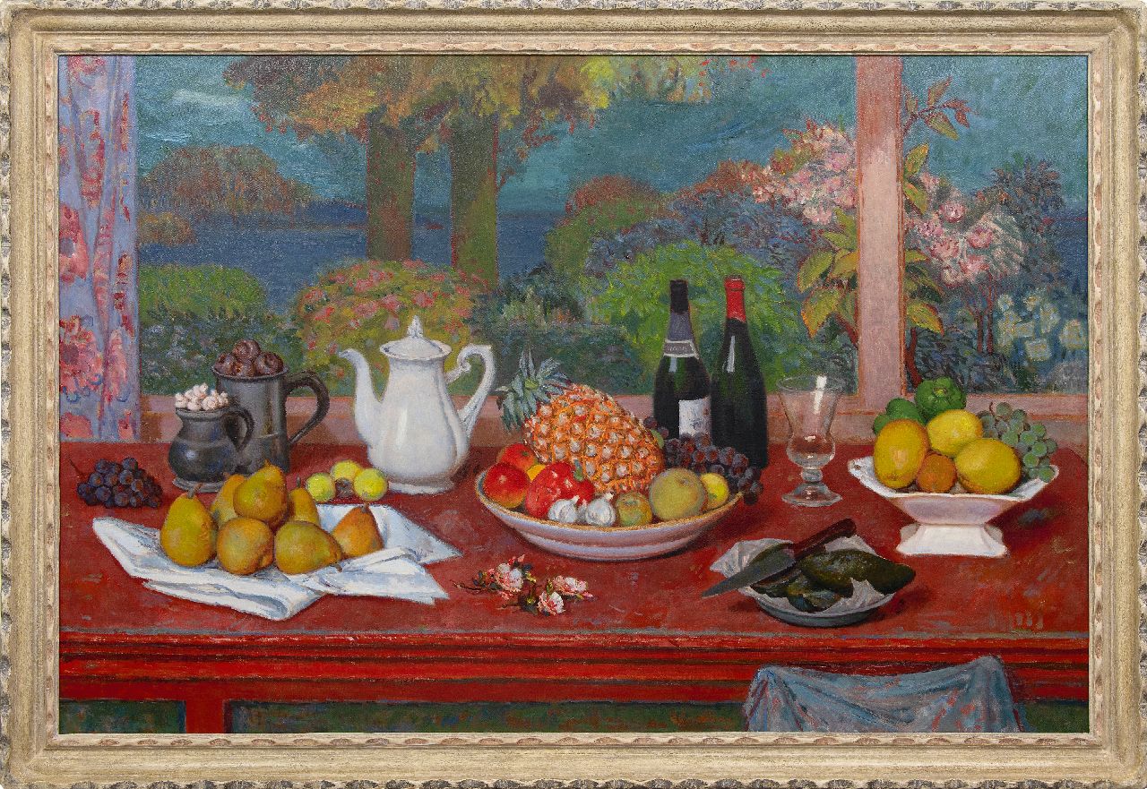 Röling G.V.A.  | Gerard Victor Alphons 'Gé' Röling | Schilderijen te koop aangeboden | Frans buffet aan het water, olieverf op doek 99,5 x 150,6 cm, gesigneerd middenonder