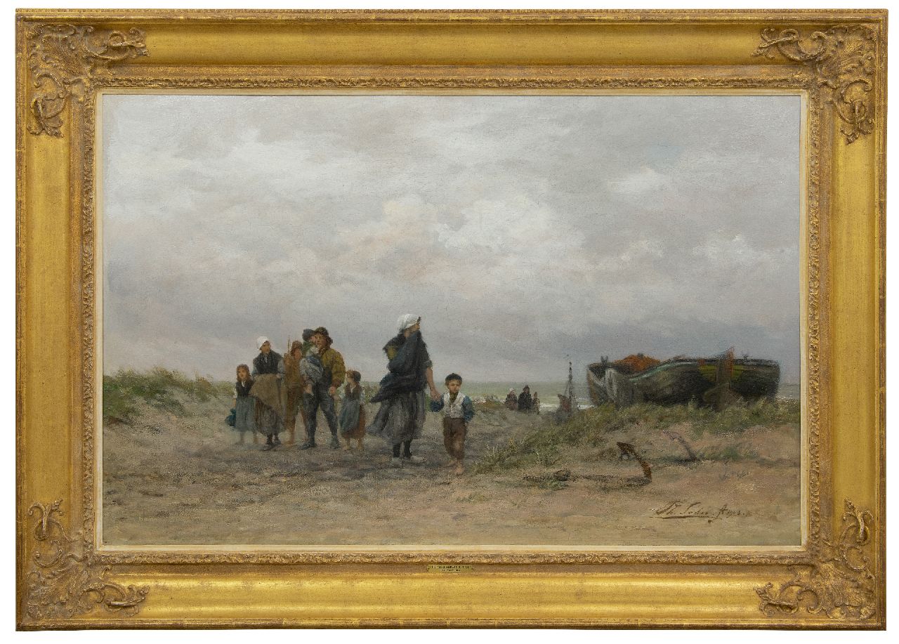 Sadée P.L.J.F.  | Philip Lodewijk Jacob Frederik Sadée | Schilderijen te koop aangeboden | Thuiskomst van de vissersvloot, olieverf op doek 72,5 x 102,3 cm, gesigneerd rechtsonder en gedateerd 1903