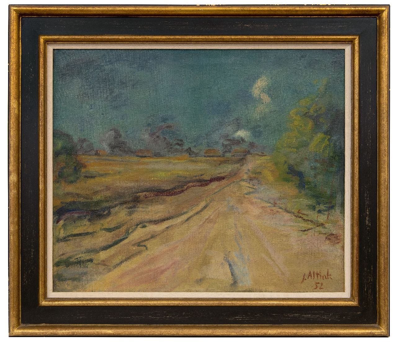 Altink J. | Jan Altink | Schilderijen te koop aangeboden | Zomerse landweg, olieverf op doek 50,3 x 60,1 cm, gesigneerd rechtsonder en gedateerd '52 Altink J. | Jan Altink | Schilderijen te koop aangeboden | Zomerse landweg, olieverf op doek 50,3 x 60,1 cm, gesigneerd rechtsonder en gedateerd '52