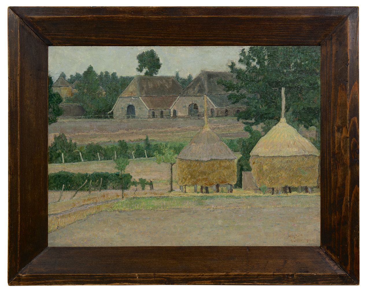Huszár V. | Vilmos Huszár | Schilderijen te koop aangeboden | Boerderij in Almen, olieverf op doek op paneel 38,1 x 50,9 cm, gesigneerd rechtsonder en gedateerd 1911 VIII Huszár V. | Vilmos Huszár | Schilderijen te koop aangeboden | Boerderij in Almen, olieverf op doek op paneel 38,1 x 50,9 cm, gesigneerd rechtsonder en gedateerd 1911 VIII