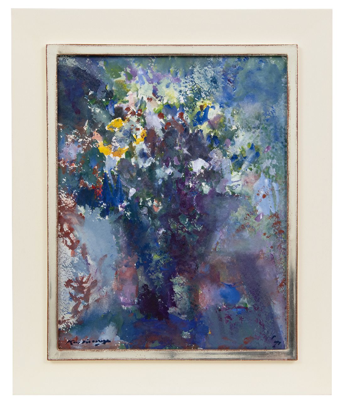 Verwey K.  | Kees Verwey | Aquarellen en tekeningen te koop aangeboden | Bloemstilleven, aquarel op papier 51,0 x 40,5 cm, gesigneerd linksonder en gedateerd '75