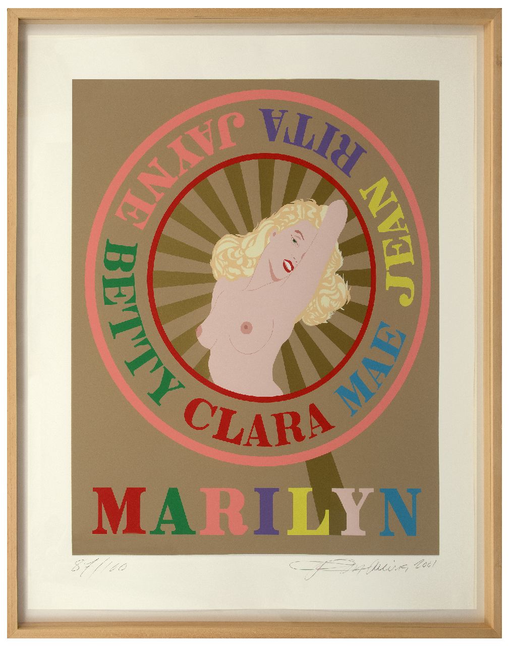 Indiana (Robert Clark) R. | Robert Indiana (Robert Clark) | Grafiek te koop aangeboden | Sunburst Marilyn (Homage to Marilyn Monroe), zeefdruk op papier 85,0 x 71,5 cm, gesigneerd rechtsonder (in potlood) en gedateerd 2001 (in potlood) Indiana (Robert Clark) R. | Robert Indiana (Robert Clark) | Grafiek te koop aangeboden | Sunburst Marilyn (Homage to Marilyn Monroe), zeefdruk op papier 85,0 x 71,5 cm, gesigneerd rechtsonder (in potlood) en gedateerd 2001 (in potlood)