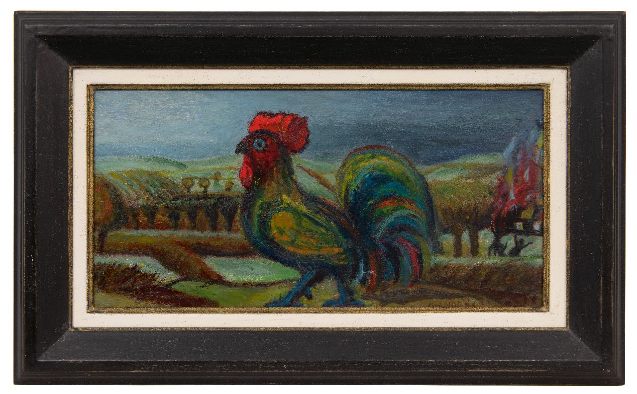 Andréa C. | Cornelis 'Kees' Andréa | Schilderijen te koop aangeboden | Haan, olieverf op paneel 20,0 x 40,0 cm, gesigneerd rechtsonder Andréa C. | Cornelis 'Kees' Andréa | Schilderijen te koop aangeboden | Haan, olieverf op paneel 20,0 x 40,0 cm, gesigneerd rechtsonder