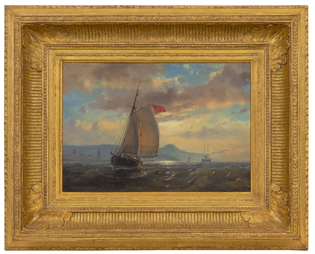 Schiedges P.P. | Petrus Paulus Schiedges | Schilderijen te koop aangeboden | Zeilschip voor de Engelse kust, olieverf op paneel 25,5 x 36,4 cm, gesigneerd linksonder en gedateerd '62 Schiedges P.P. | Petrus Paulus Schiedges | Schilderijen te koop aangeboden | Zeilschip voor de Engelse kust, olieverf op paneel 25,5 x 36,4 cm, gesigneerd linksonder en gedateerd '62