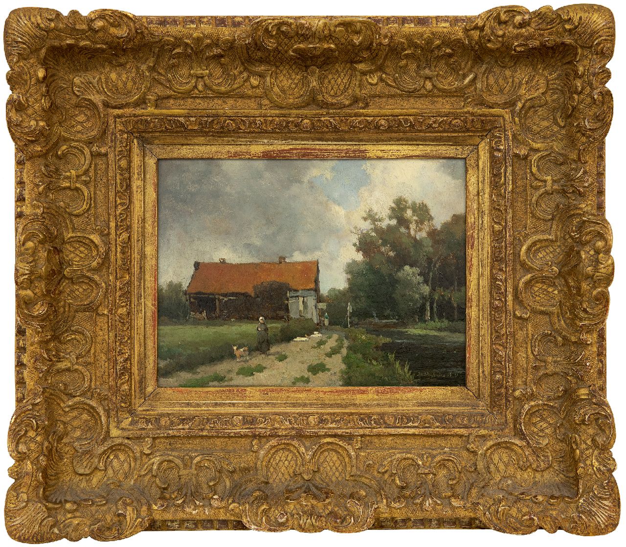 Weissenbruch H.J. | Hendrik Johannes 'J.H.' Weissenbruch, Langs het bos, olieverf op paneel 16,0 x 22,5 cm, gesigneerd rechtsonder en gedateerd '73 Weissenbruch H.J. | Hendrik Johannes 'J.H.' Weissenbruch, Langs het bos, olieverf op paneel 16,0 x 22,5 cm, gesigneerd rechtsonder en gedateerd '73