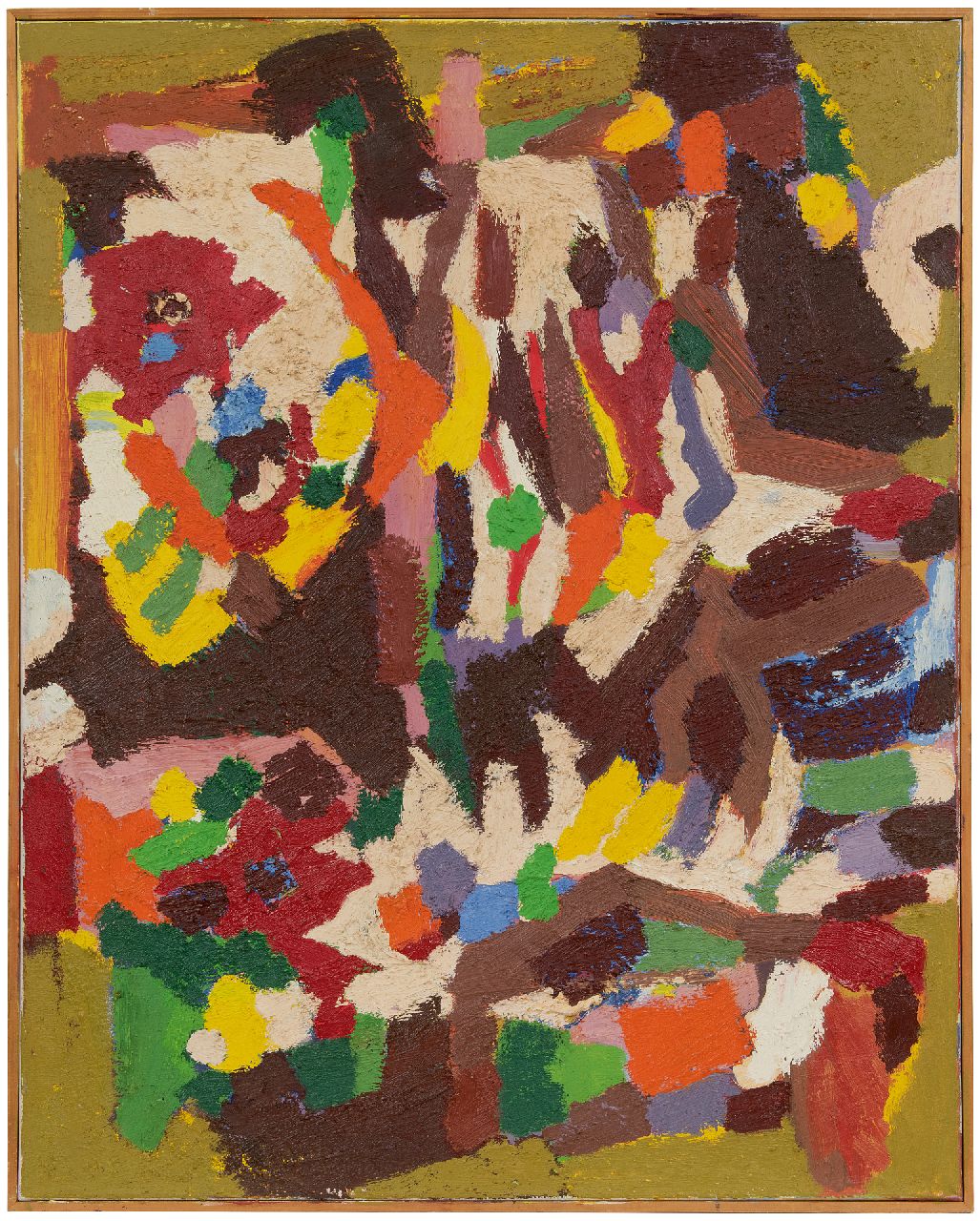Hunziker F. | Frieda Hunziker, Compositie, olieverf op doek 100,0 x 80,0 cm, gesigneerd op spieraam en te dateren 1960 Hunziker F. | Frieda Hunziker, Compositie, olieverf op doek 100,0 x 80,0 cm, gesigneerd op spieraam en te dateren 1960