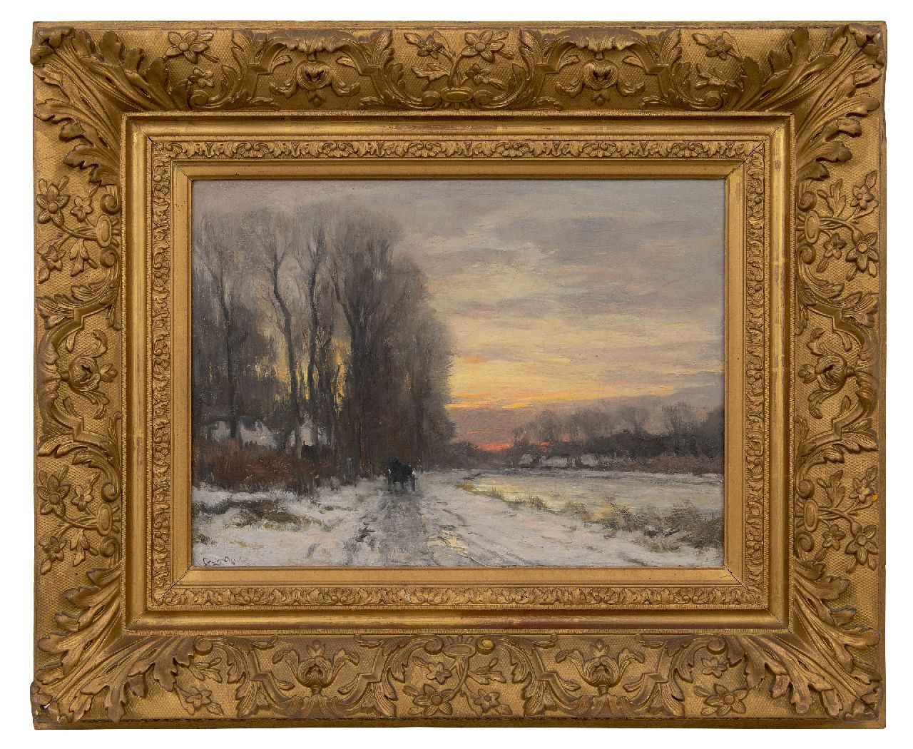 Apol L.F.H. | Lodewijk Franciscus Hendrik 'Louis' Apol | Schilderijen te koop aangeboden | Sneeuwlandschap met avondzon, olieverf op doek 31,5 x 42,4 cm, gesigneerd linksonder Apol L.F.H. | Lodewijk Franciscus Hendrik 'Louis' Apol | Schilderijen te koop aangeboden | Sneeuwlandschap met avondzon, olieverf op doek 31,5 x 42,4 cm, gesigneerd linksonder