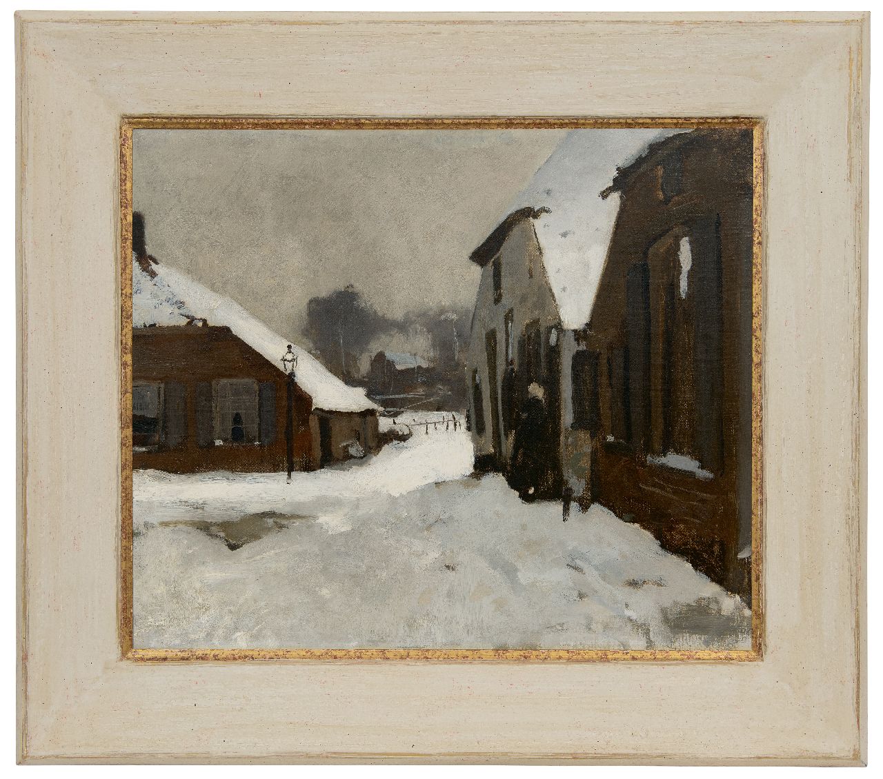 Witsen W.A.  | 'Willem' Arnold Witsen, Winter in Ede, de Driehoek, olieverf op doek 55,2 x 66,5 cm, te dateren ca. 1895-1902