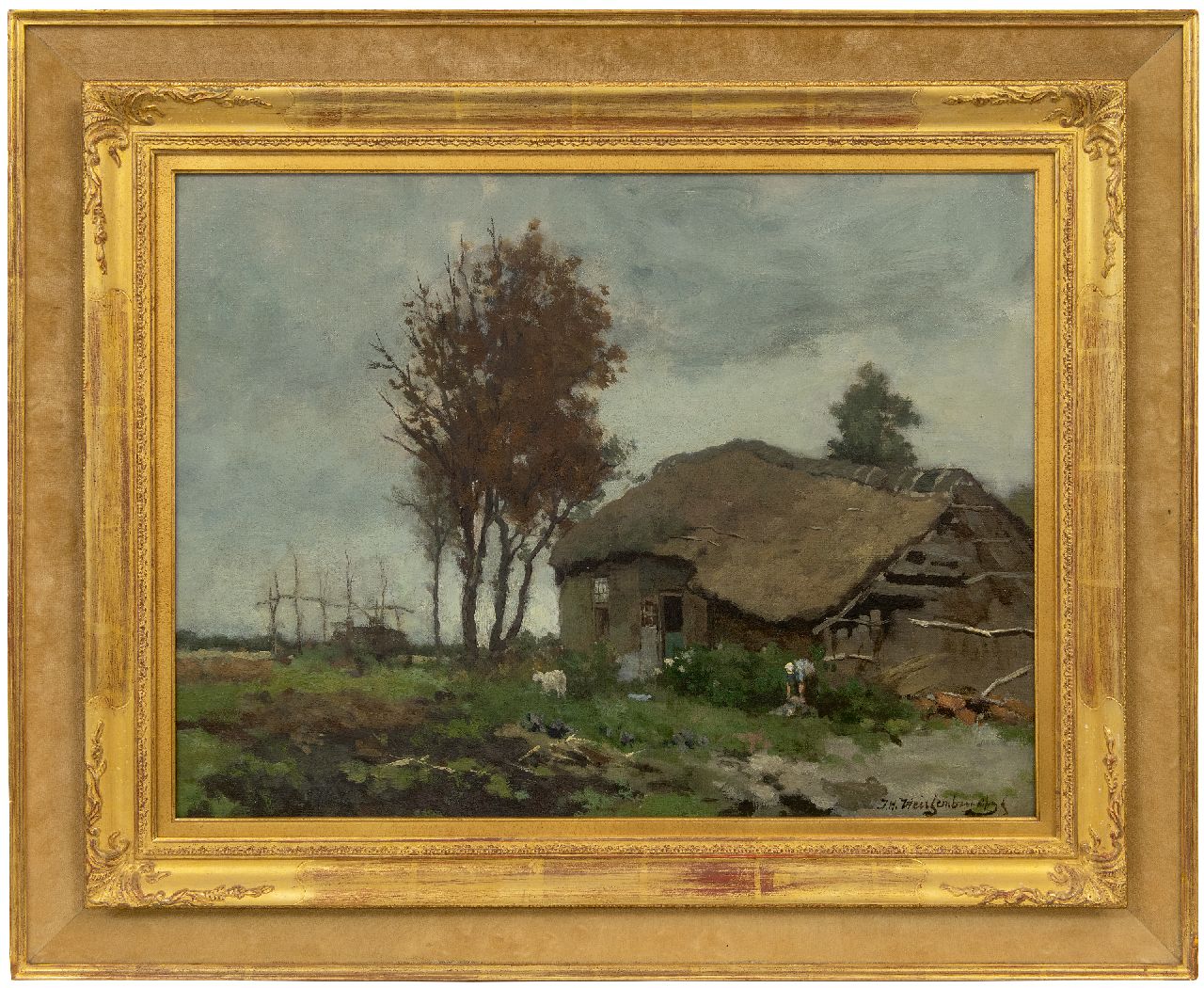 Weissenbruch H.J. | Hendrik Johannes 'J.H.' Weissenbruch, De oude boerderij, olieverf op doek 45,8 x 60,8 cm, gesigneerd rechtsonder Weissenbruch H.J. | Hendrik Johannes 'J.H.' Weissenbruch, De oude boerderij, olieverf op doek 45,8 x 60,8 cm, gesigneerd rechtsonder