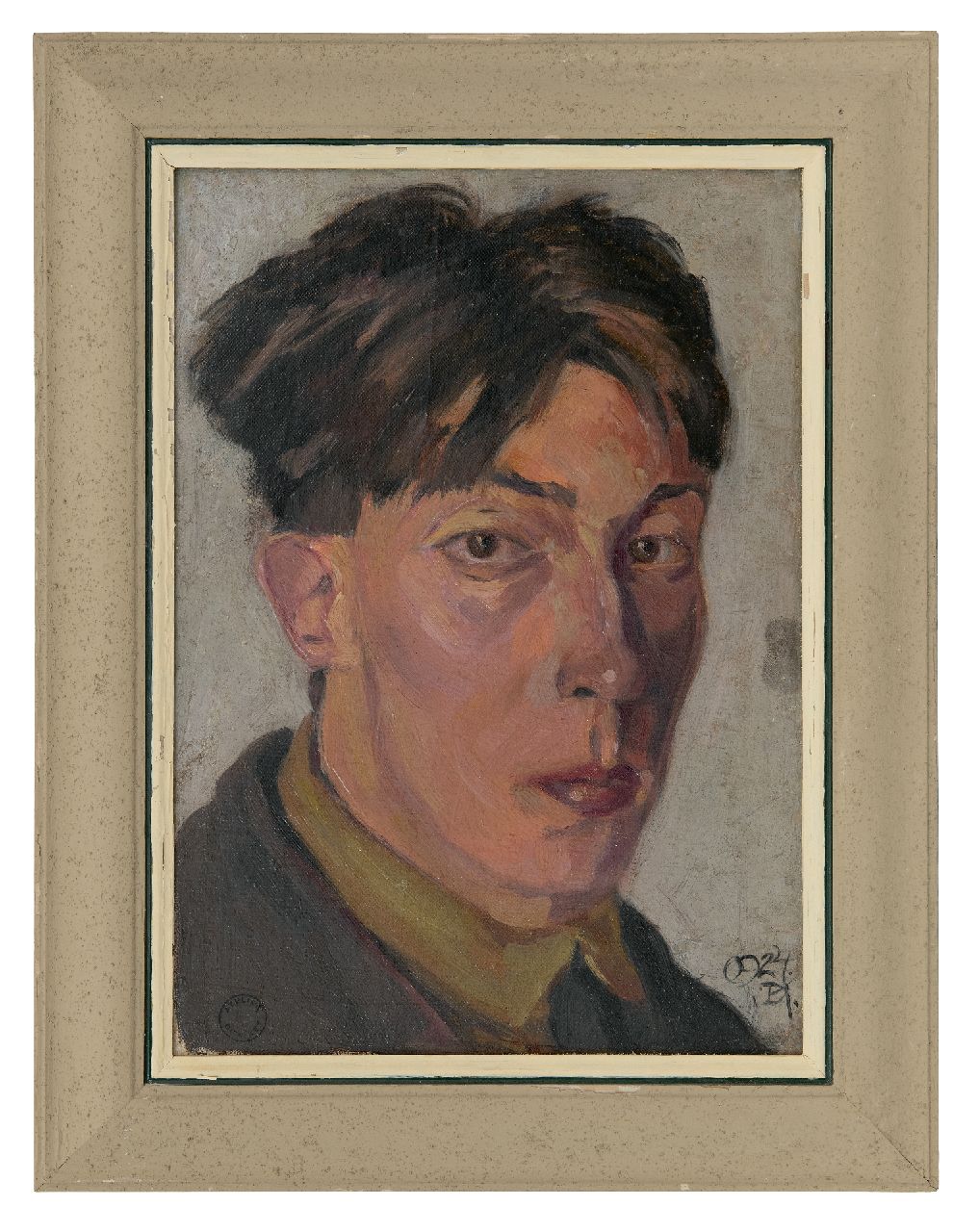 Ket D.H.  | Dirk Hendrik 'Dick' Ket, Zelfportret, naar rechts gewend, olieverf op doek op paneel 36,5 x 26,2 cm, gesigneerd rechtsonder en gedateerd '24