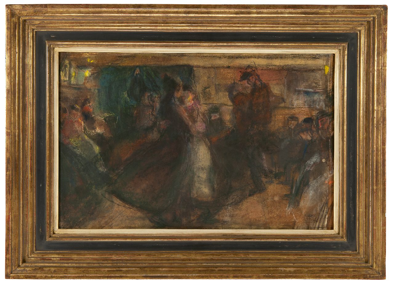 Israels I.L.  | 'Isaac' Lazarus Israels, Danshuis aan de Zeedijk, pastel op papier 35,5 x 54,0 cm, gesigneerd rechtsonder en te dateren ca. 1892-1893
