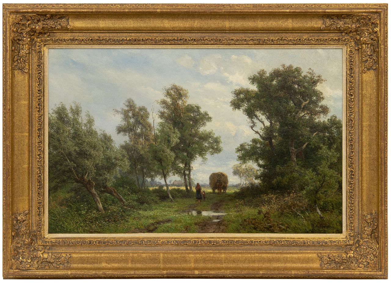 Borselen J.W. van | Jan Willem van Borselen | Schilderijen te koop aangeboden | Terug naar de boerderij na het hooien, olieverf op doek 45,0 x 70,3 cm, gesigneerd rechtsonder Borselen J.W. van | Jan Willem van Borselen | Schilderijen te koop aangeboden | Terug naar de boerderij na het hooien, olieverf op doek 45,0 x 70,3 cm, gesigneerd rechtsonder