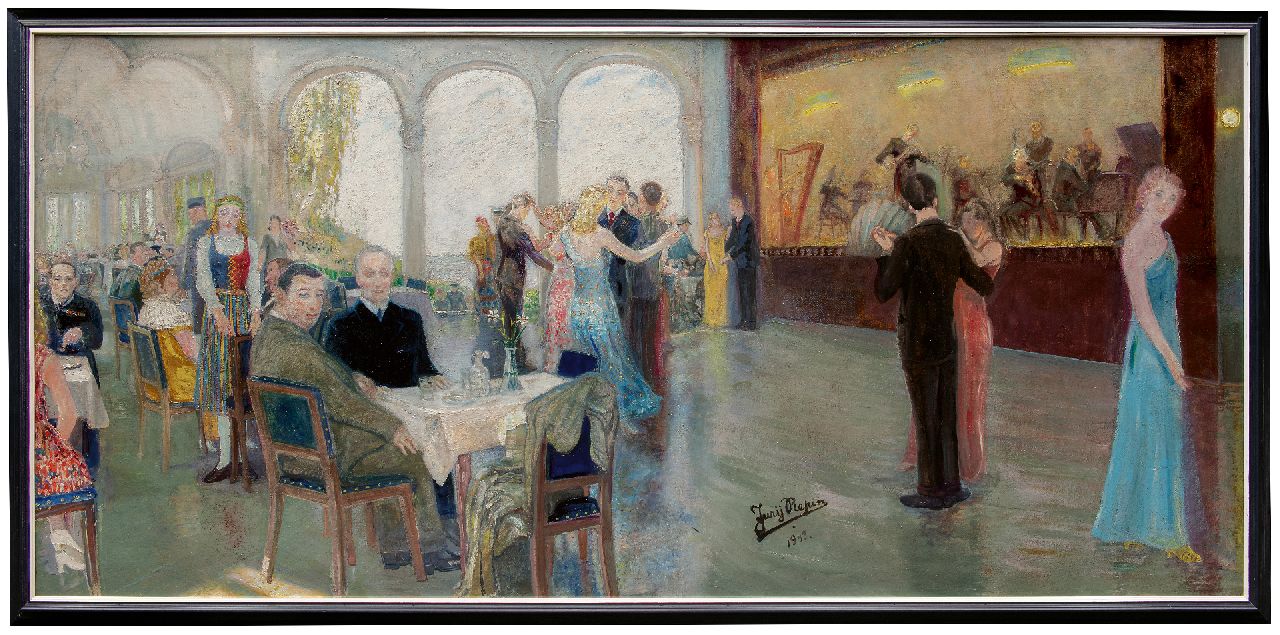 Repin J.I. | Jurij Ilich Repin | Schilderijen te koop aangeboden | Diner dansant at Hotel Kämp in Helsinki, olieverf op doek 139,0 x 300,0 cm, gesigneerd middenonder en gedateerd 1943 Repin J.I. | Jurij Ilich Repin | Schilderijen te koop aangeboden | Diner dansant at Hotel Kämp in Helsinki, olieverf op doek 139,0 x 300,0 cm, gesigneerd middenonder en gedateerd 1943