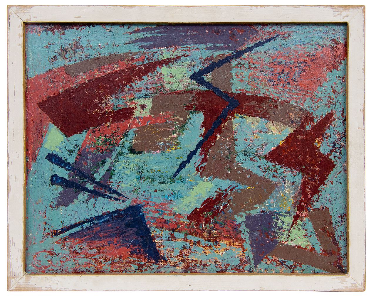 Hunziker F. | Frieda Hunziker, Compositie, olieverf op doek 31,4 x 39,4 cm, te dateren 1948 Hunziker F. | Frieda Hunziker, Compositie, olieverf op doek 31,4 x 39,4 cm, te dateren 1948
