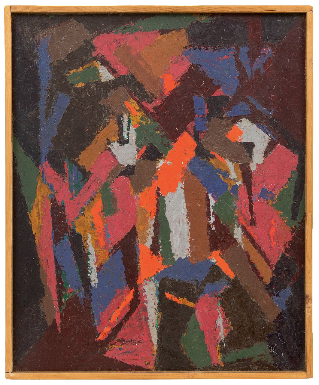 Hunziker F. | Frieda Hunziker, Compositie, olieverf op doek 45,5 x 37,5 cm, gesigneerd verso en te dateren 1948 Hunziker F. | Frieda Hunziker, Compositie, olieverf op doek 45,5 x 37,5 cm, gesigneerd verso en te dateren 1948