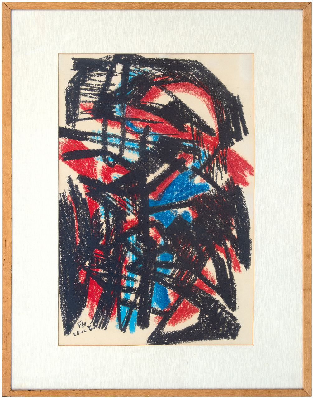 Hunziker F. | Frieda Hunziker, Compositie no. 3, waskrijt op papier 75,0 x 45,5 cm, gesigneerd linksonder met initialen en gedateerd 28-12-'61 Hunziker F. | Frieda Hunziker, Compositie no. 3, waskrijt op papier 75,0 x 45,5 cm, gesigneerd linksonder met initialen en gedateerd 28-12-'61