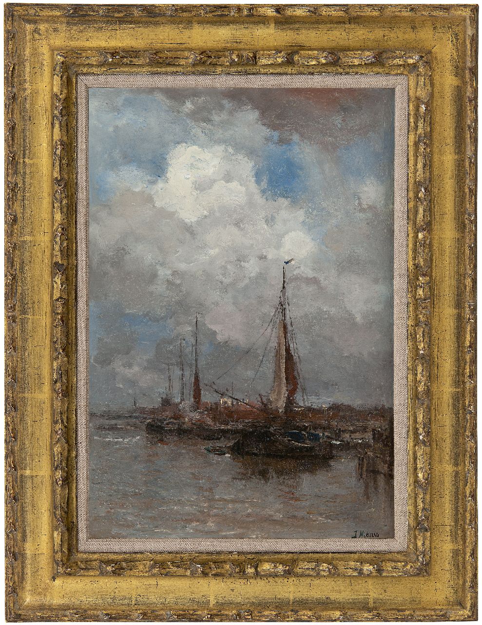 Maris J.H. | Jacobus Hendricus 'Jacob' Maris, Vissershaven, olieverf op doek 44,9 x 30,6 cm, gesigneerd rechtsonder Maris J.H. | Jacobus Hendricus 'Jacob' Maris, Vissershaven, olieverf op doek 44,9 x 30,6 cm, gesigneerd rechtsonder