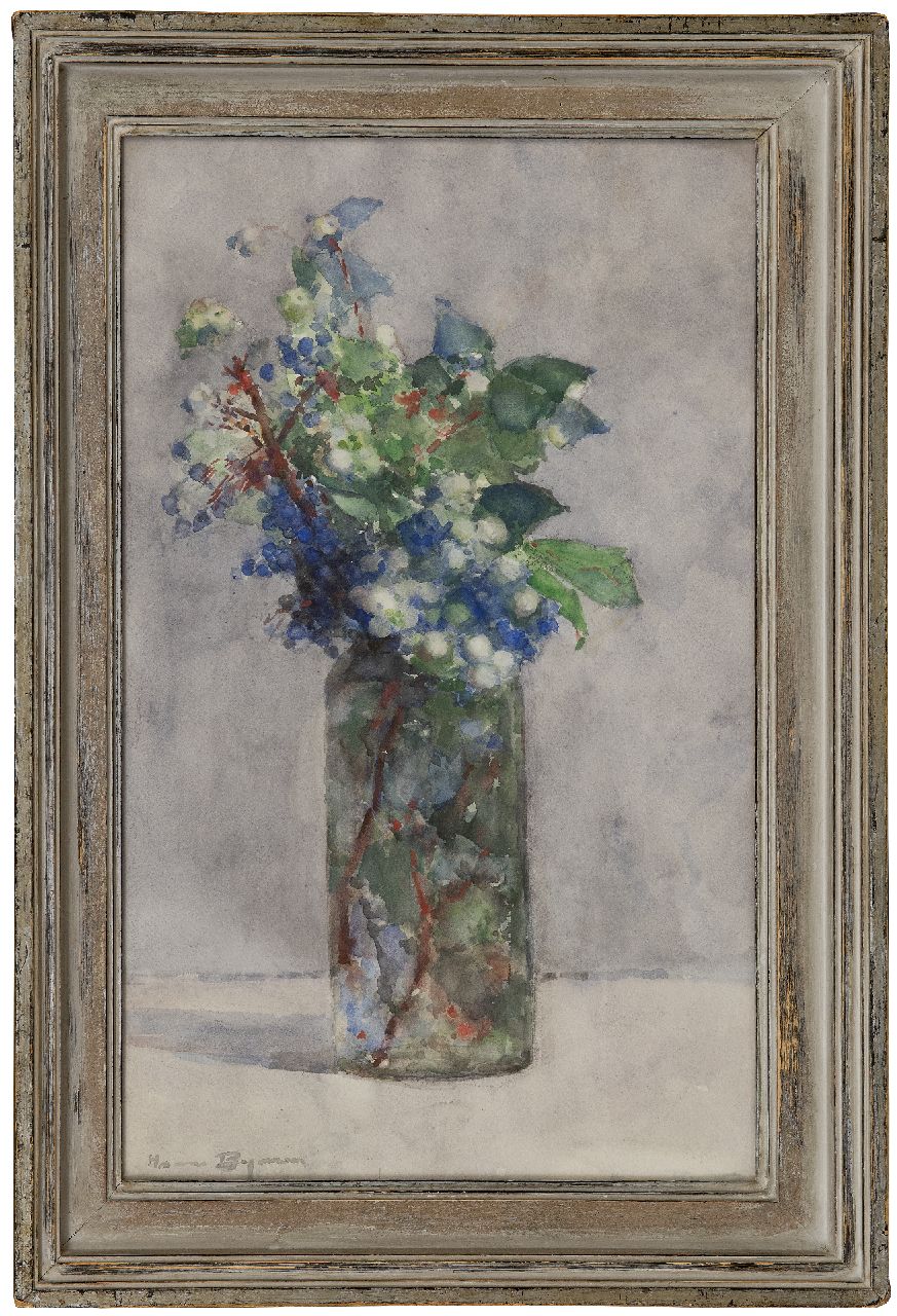 Bogman jr. H.A.C. | Hermanus Adrianus Charles 'Herman' Bogman jr., Bloeiende takken in een vaas, aquarel op papier 49,5 x 30,5 cm, gesigneerd linksonder Bogman jr. H.A.C. | Hermanus Adrianus Charles 'Herman' Bogman jr., Bloeiende takken in een vaas, aquarel op papier 49,5 x 30,5 cm, gesigneerd linksonder