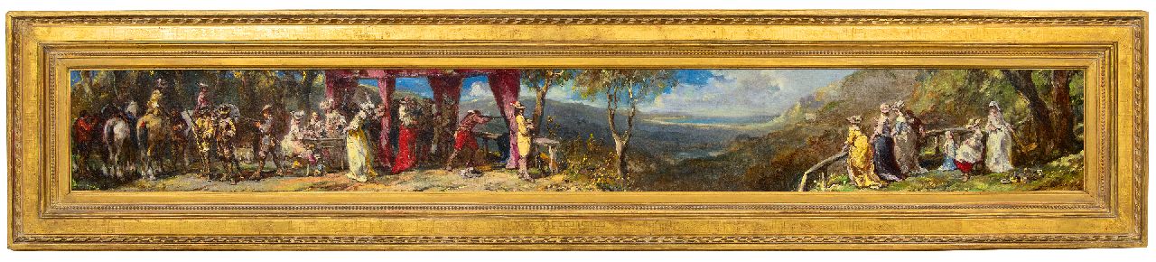 Isabey L.G.E. | Louis Gabriel 'Eugène' Isabey, Het schietfeestje, olieverf op doek 21,3 x 171,5 cm, gesigneerd rechtsonder en gedateerd '76 Isabey L.G.E. | Louis Gabriel 'Eugène' Isabey, Het schietfeestje, olieverf op doek 21,3 x 171,5 cm, gesigneerd rechtsonder en gedateerd '76