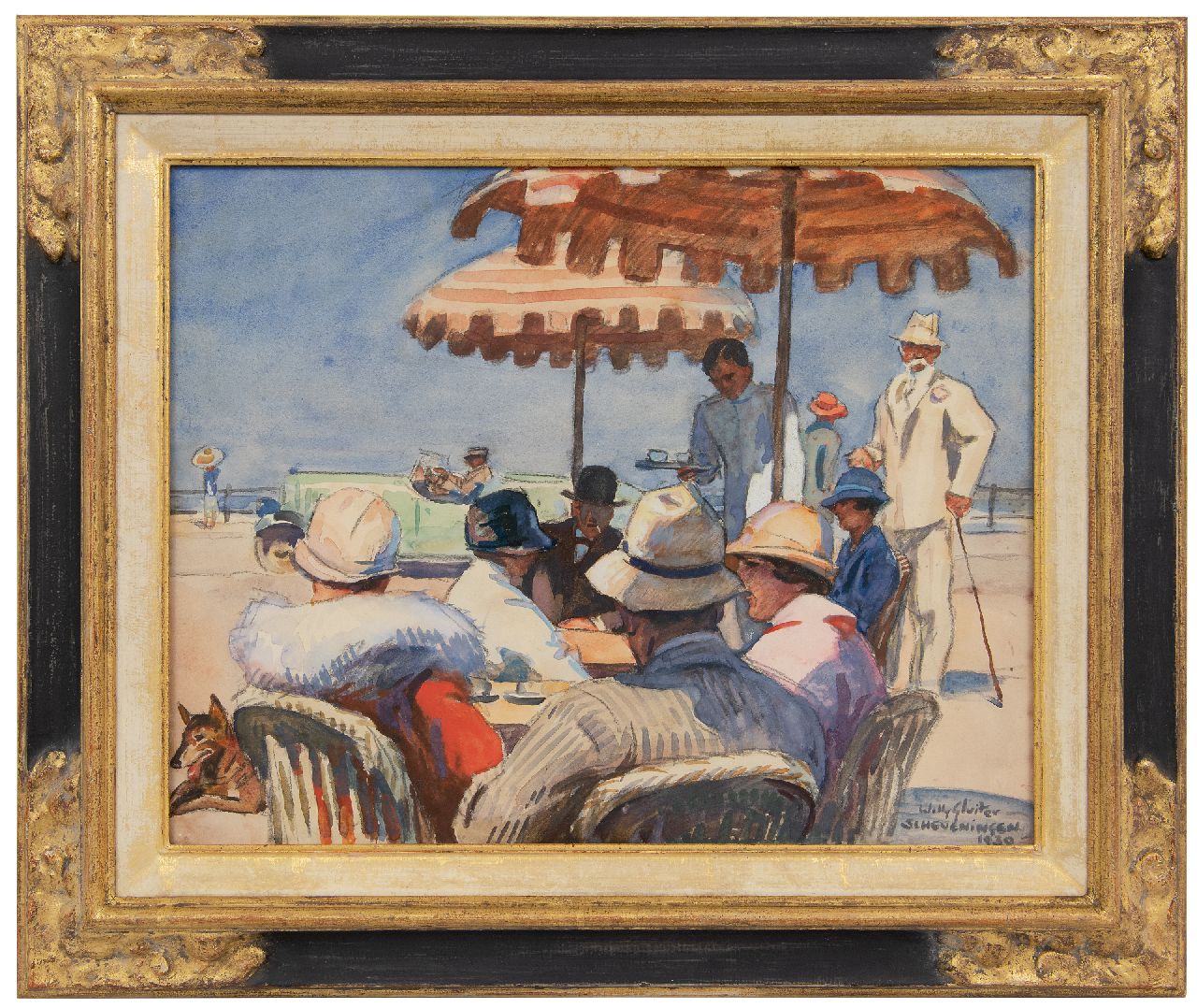 Sluiter J.W. | Jan Willem 'Willy' Sluiter | Aquarellen en tekeningen te koop aangeboden | Met de cabriolet over de Scheveningse boulevard, krijt en aquarel op papier 37,1 x 47,0 cm, gesigneerd rechtsonder en gedateerd 'Scheveningen 1930' Sluiter J.W. | Jan Willem 'Willy' Sluiter | Aquarellen en tekeningen te koop aangeboden | Met de cabriolet over de Scheveningse boulevard, krijt en aquarel op papier 37,1 x 47,0 cm, gesigneerd rechtsonder en gedateerd 'Scheveningen 1930'