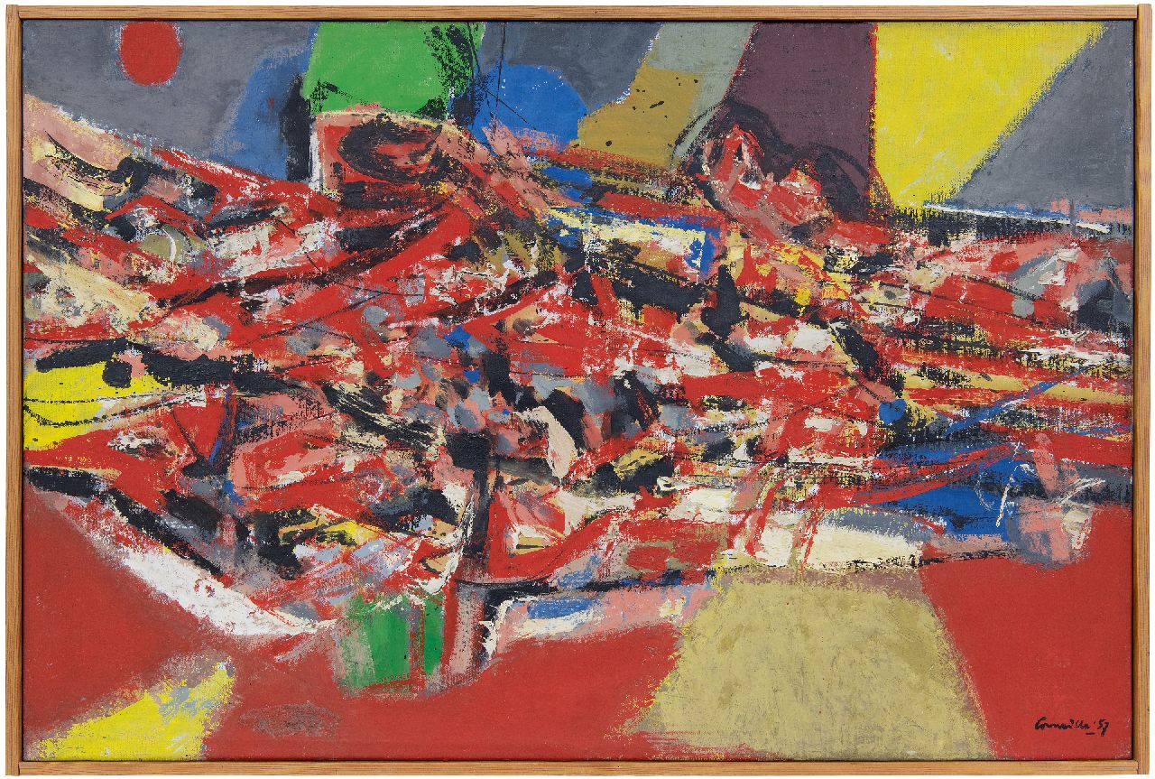 Corneille ('Corneille' Guillaume Beverloo) | Corneille ('Corneille' Guillaume Beverloo) | Schilderijen te koop aangeboden | Présence de l'été, olieverf op doek 54,2 x 81,0 cm, gesigneerd rechtsonder en gedateerd '57 Corneille ('Corneille' Guillaume Beverloo) | Corneille ('Corneille' Guillaume Beverloo) | Schilderijen te koop aangeboden | Présence de l'été, olieverf op doek 54,2 x 81,0 cm, gesigneerd rechtsonder en gedateerd '57