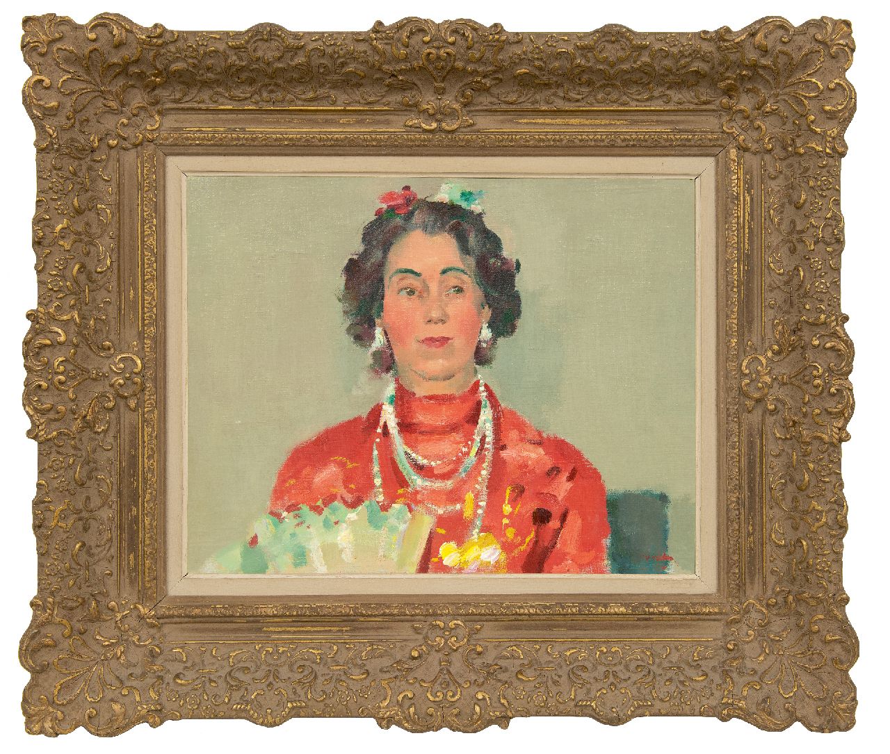 Verdonk F.W. | Frederik Willem 'Frits' Verdonk | Schilderijen te koop aangeboden | Mevrouw Roorda, olieverf op doek 41,3 x 51,2 cm Verdonk F.W. | Frederik Willem 'Frits' Verdonk | Schilderijen te koop aangeboden | Mevrouw Roorda, olieverf op doek 41,3 x 51,2 cm