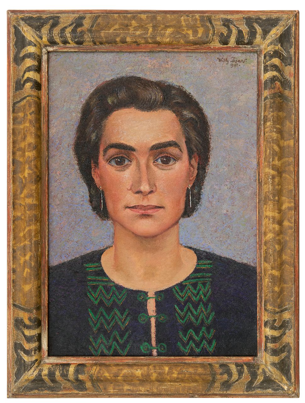 Boers W.H.F. | 'Willy' Herman Friederich Boers, Portret van Frieda Hunziker, olieverf op doek 50,6 x 35,4 cm, gesigneerd rechtsboven en gedateerd 1941 Boers W.H.F. | 'Willy' Herman Friederich Boers, Portret van Frieda Hunziker, olieverf op doek 50,6 x 35,4 cm, gesigneerd rechtsboven en gedateerd 1941