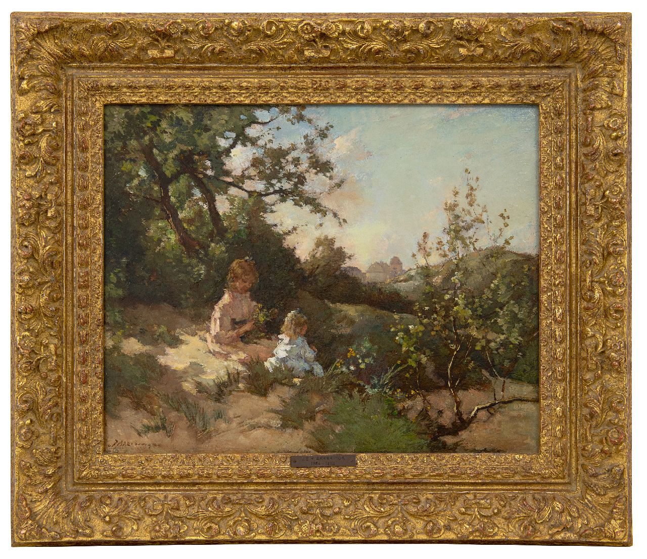 Akkeringa J.E.H. | 'Johannes Evert' Hendrik Akkeringa | Schilderijen te koop aangeboden | Kinderen bloemen plukkend in de duinen, olieverf op paneel 31,9 x 39,4 cm, gesigneerd linksonder Akkeringa J.E.H. | 'Johannes Evert' Hendrik Akkeringa | Schilderijen te koop aangeboden | Kinderen bloemen plukkend in de duinen, olieverf op paneel 31,9 x 39,4 cm, gesigneerd linksonder