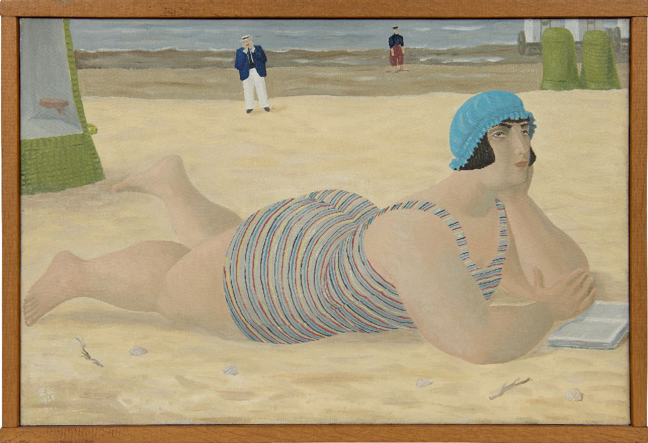 Erfmann F.G.  | 'Ferdinand' George Erfmann | Schilderijen te koop aangeboden | Het kiekje, olieverf op doek 40,0 x 60,0 cm, gesigneerd linksonder met initialen en gedateerd 1955