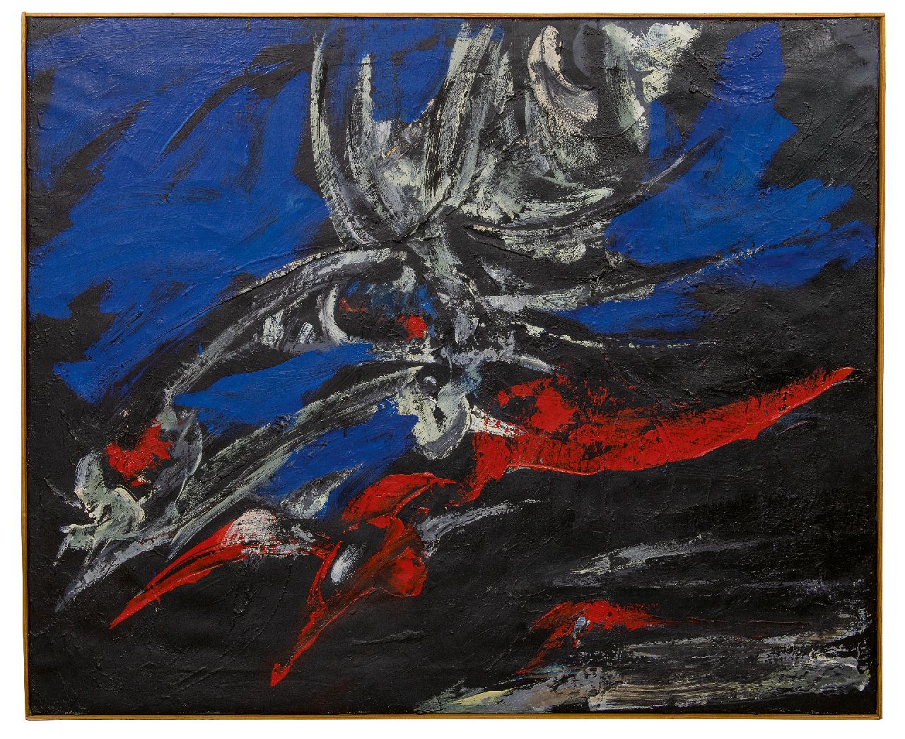 Rooskens J.A. | Joseph Antoon 'Anton' Rooskens | Schilderijen te koop aangeboden | Compositie, olieverf op doek 100,0 x 120,5 cm, te dateren 1960-61 Rooskens J.A. | Joseph Antoon 'Anton' Rooskens | Schilderijen te koop aangeboden | Compositie, olieverf op doek 100,0 x 120,5 cm, te dateren 1960-61
