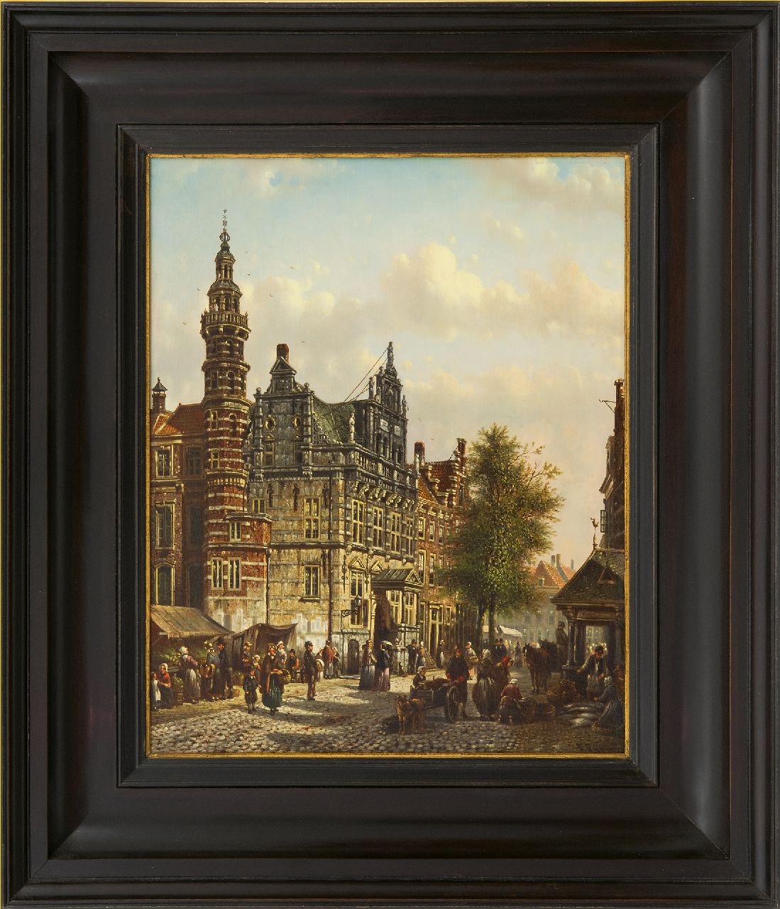 Spohler J.F. | Johannes Franciscus Spohler | Schilderijen te koop aangeboden | Het Oude Stadhuis van Den Haag aan de Groenmarkt, olieverf op paneel 40,0 x 32,9 cm, gesigneerd rechtsonder Spohler J.F. | Johannes Franciscus Spohler | Schilderijen te koop aangeboden | Het Oude Stadhuis van Den Haag aan de Groenmarkt, olieverf op paneel 40,0 x 32,9 cm, gesigneerd rechtsonder