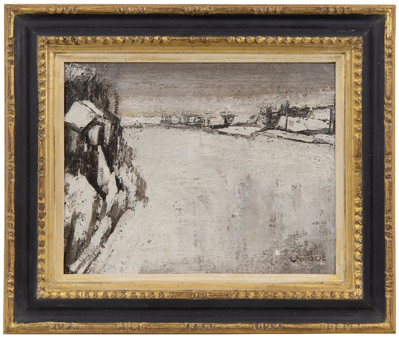 Chabot H. | Hendrik 'Henk' Chabot, Winter 1944/1945, olieverf op papier op paneel 24,5 x 30,7 cm, gesigneerd rechtsonder en te dateren ca. 1944 Chabot H. | Hendrik 'Henk' Chabot, Winter 1944/1945, olieverf op papier op paneel 24,5 x 30,7 cm, gesigneerd rechtsonder en te dateren ca. 1944