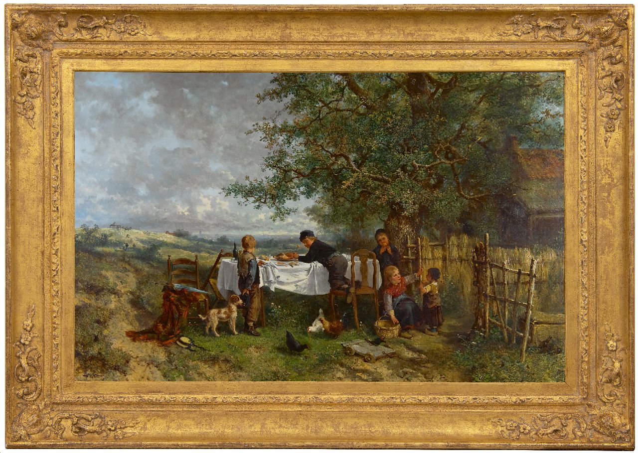 Kate J.M.H. ten | Johan 'Mari' Henri ten Kate, De stropertjes, olieverf op doek 65,0 x 101,5 cm, gesigneerd linksonder Kate J.M.H. ten | Johan 'Mari' Henri ten Kate, De stropertjes, olieverf op doek 65,0 x 101,5 cm, gesigneerd linksonder