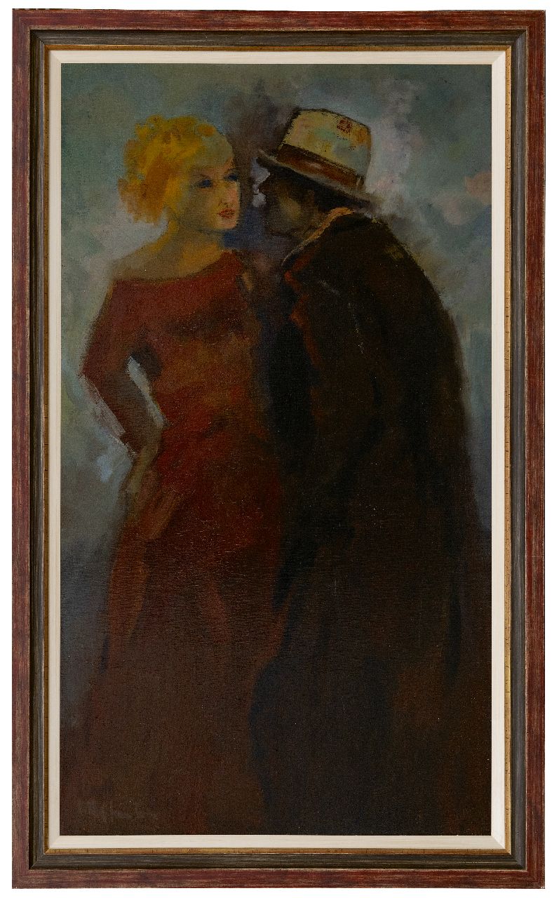 Rijlaarsdam J.  | Jan Rijlaarsdam | Schilderijen te koop aangeboden | Een intiem gesprek, olieverf op doek 80,6 x 45,5 cm, gesigneerd linksonder