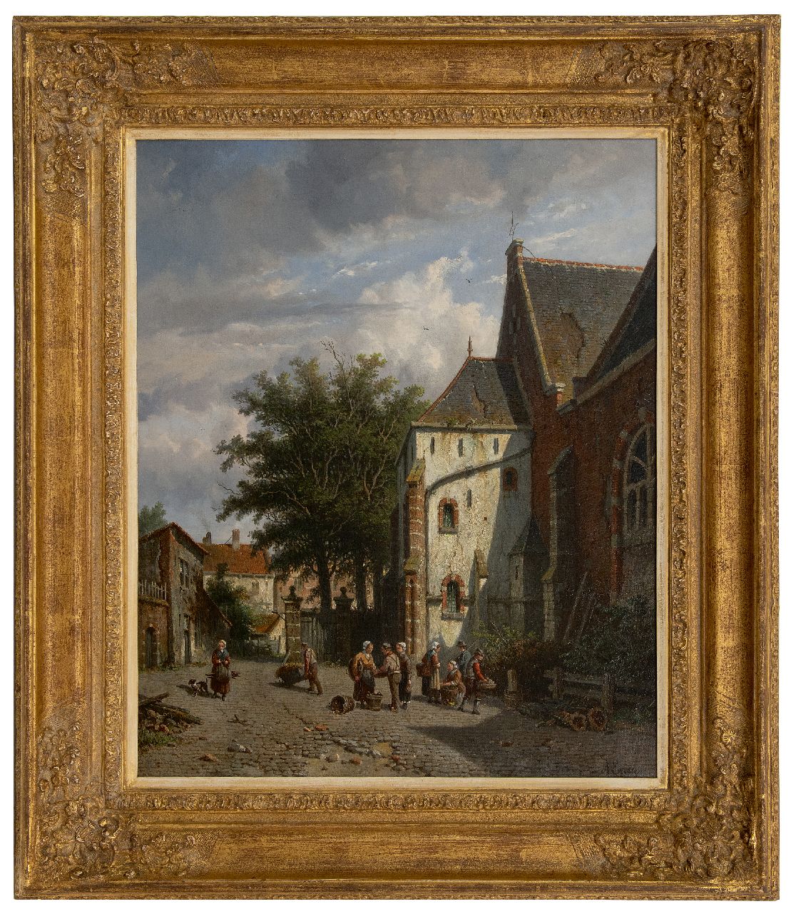 Eversen A. | Adrianus Eversen | Schilderijen te koop aangeboden | Achter de Westerkerk in Enkhuizen, olieverf op doek 56,4 x 46,6 cm, gesigneerd rechtsonder Eversen A. | Adrianus Eversen | Schilderijen te koop aangeboden | Achter de Westerkerk in Enkhuizen, olieverf op doek 56,4 x 46,6 cm, gesigneerd rechtsonder