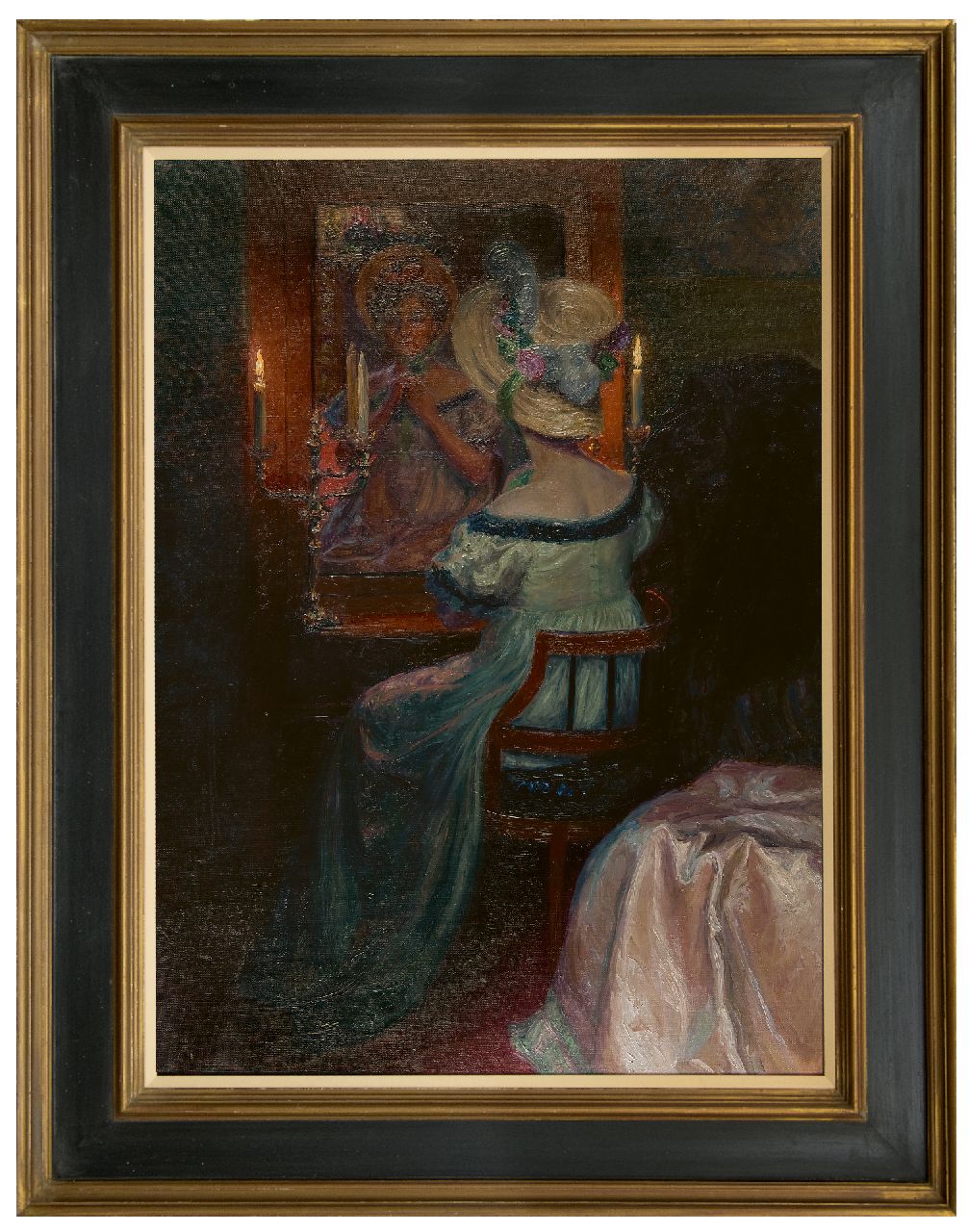Kupelwieser I. | Ida Kupelwieser | Schilderijen te koop aangeboden | Voor de spiegel, olieverf op doek 110,5 x 80,3 cm, te dateren ca. 1910 Kupelwieser I. | Ida Kupelwieser | Schilderijen te koop aangeboden | Voor de spiegel, olieverf op doek 110,5 x 80,3 cm, te dateren ca. 1910