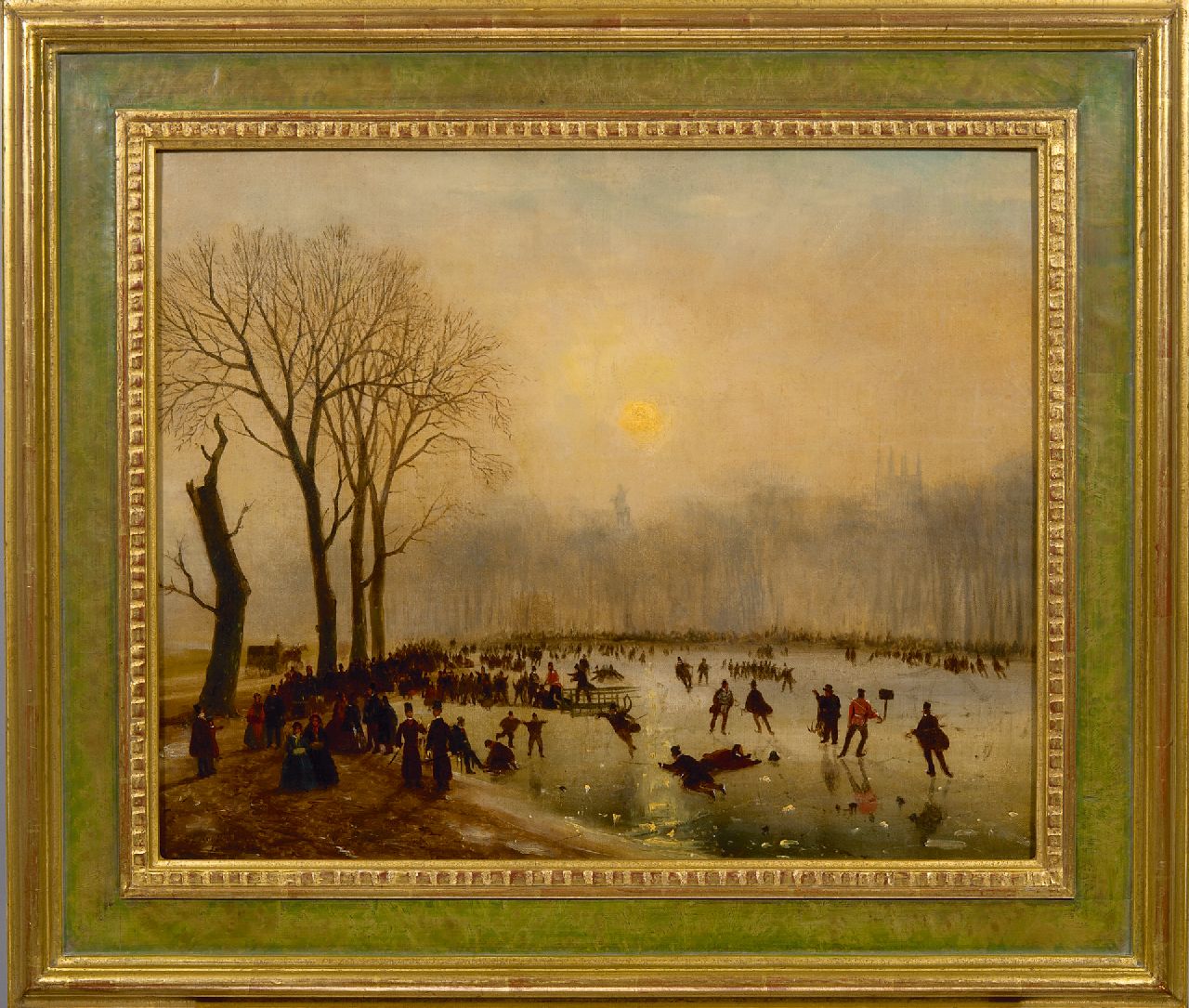 Roosenboom N.J. | Nicolaas Johannes Roosenboom, Schaatspret op The Serpentine, Hyde Park, olieverf op doek 43,3 x 53,7 cm, gesigneerd linksonder en gedateerd 'London' '55 Roosenboom N.J. | Nicolaas Johannes Roosenboom, Schaatspret op The Serpentine, Hyde Park, olieverf op doek 43,3 x 53,7 cm, gesigneerd linksonder en gedateerd 'London' '55