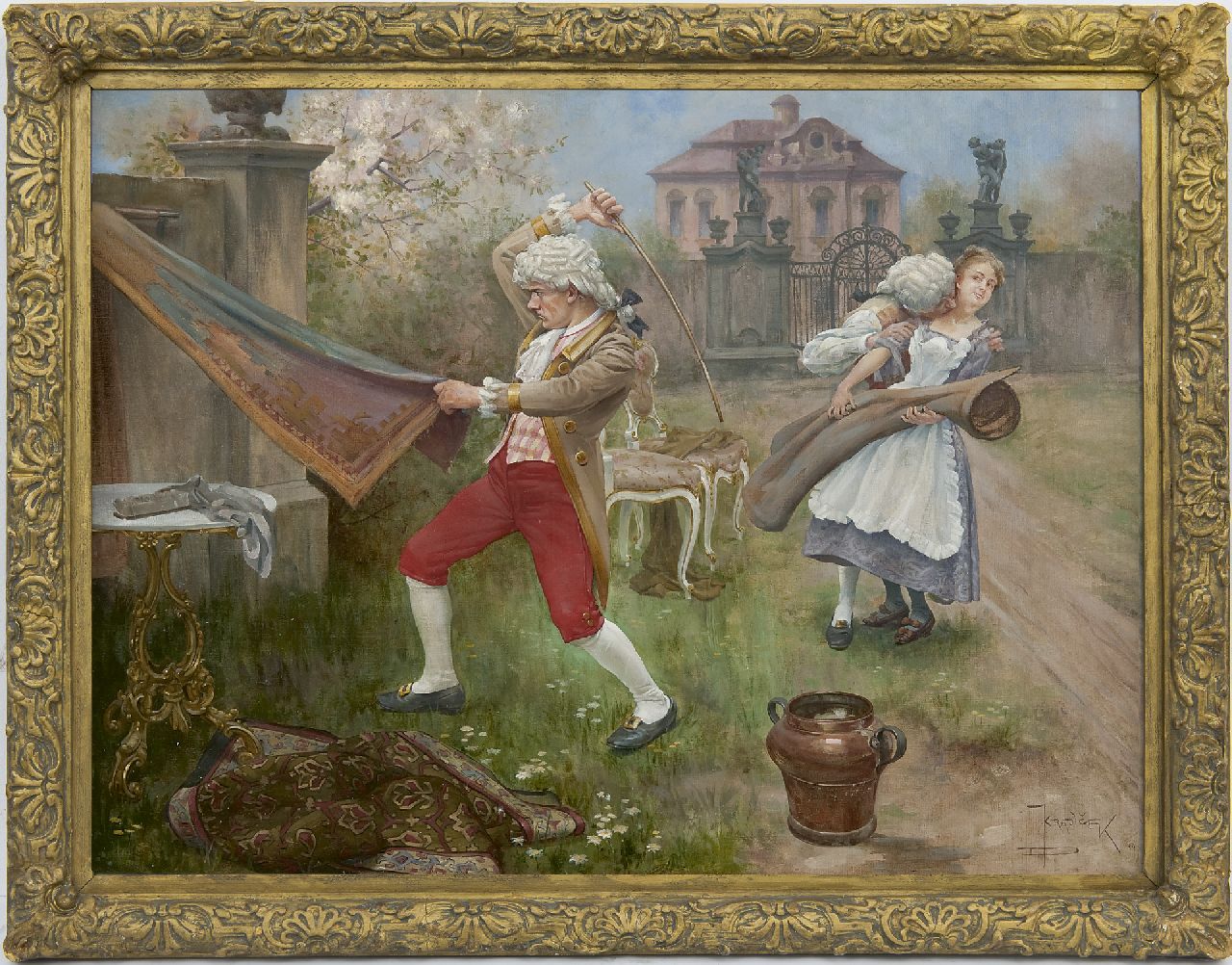 Krajíček J.D. | Jindřich Duchoslav Krajíček | Schilderijen te koop aangeboden | Lentekriebels of service-oefening tennis?, olieverf op doek 44,3 x 61,0 cm, gesigneerd rechtsonder en gedateerd '94 Krajíček J.D. | Jindřich Duchoslav Krajíček | Schilderijen te koop aangeboden | Lentekriebels of service-oefening tennis?, olieverf op doek 44,3 x 61,0 cm, gesigneerd rechtsonder en gedateerd '94