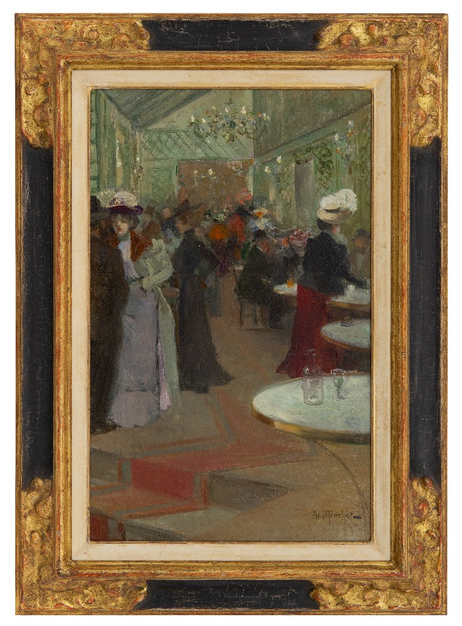 Abel-Truchet L. | Louis Abel-Truchet | Schilderijen te koop aangeboden | Le soir au café, olieverf op doek 48,5 x 29,4 cm, gesigneerd rechtsonder en te dateren ca. 1905 Abel-Truchet L. | Louis Abel-Truchet | Schilderijen te koop aangeboden | Le soir au café, olieverf op doek 48,5 x 29,4 cm, gesigneerd rechtsonder en te dateren ca. 1905